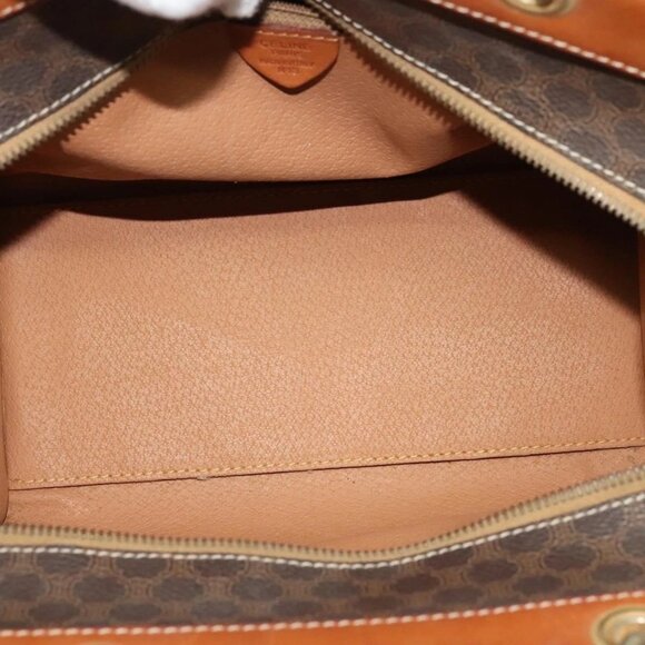 CELINE Macadam Canvas Hand Bag PVC Leather Brown Gold Auth 122440 - Picture 10 of 16